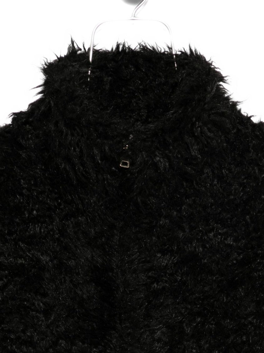 Semi Couture Cropped Jacket With Plush Textured Fabric