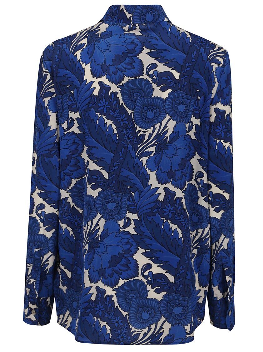 Etro Multicolour Floral Silk Shirt With Button-Down Front