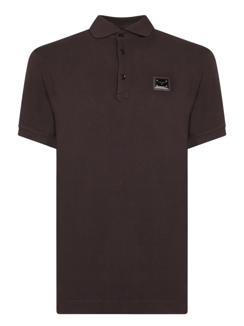Dolce & Gabbana Brown Cotton Polo T-Shirt