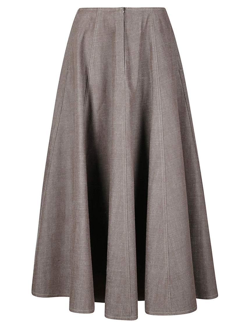 Jejia Structured Half-Circle Midi Skirt With Front Zip Closure