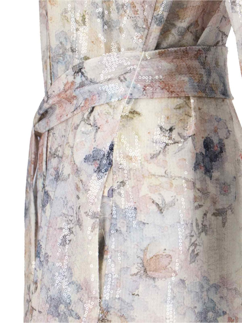 Golden Goose Floral Pleated Maxi Shirt Dress – Multicolor