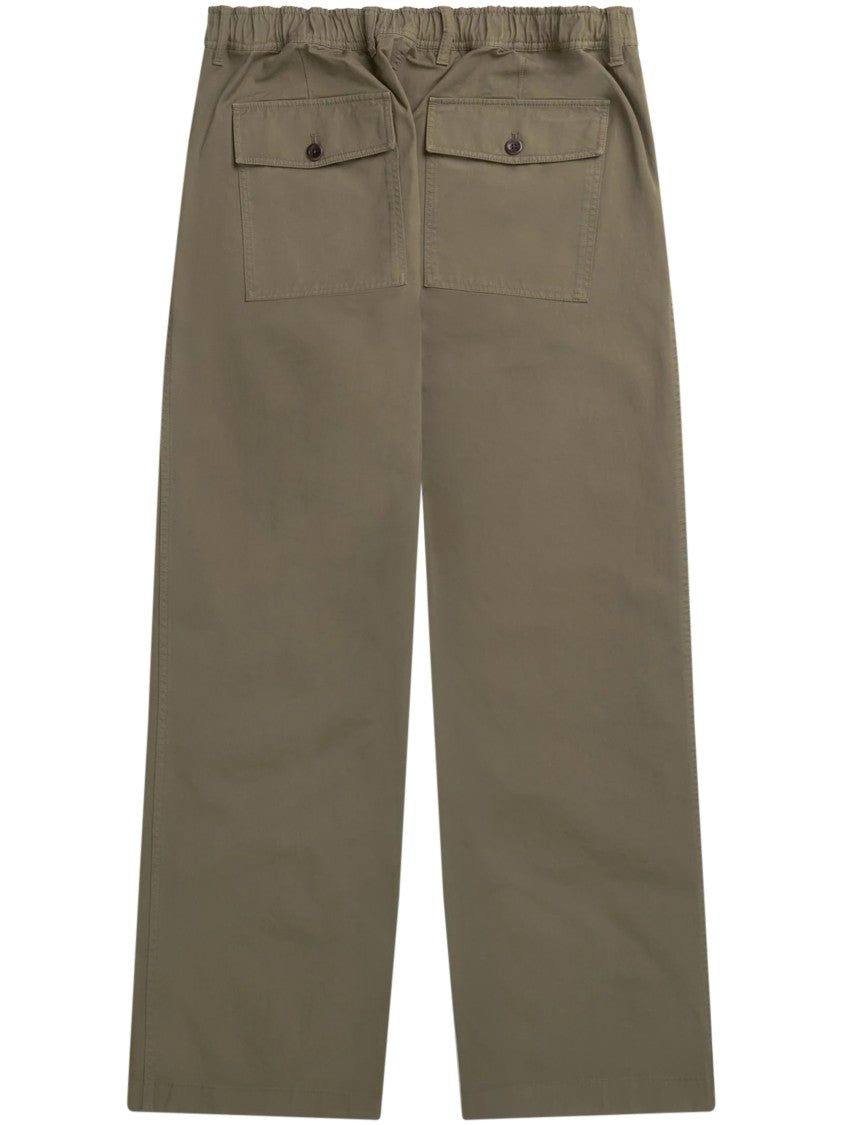 Norse Projects Relaxed Fit Cotton Twill Trousers With Buttoned Flap Pockets