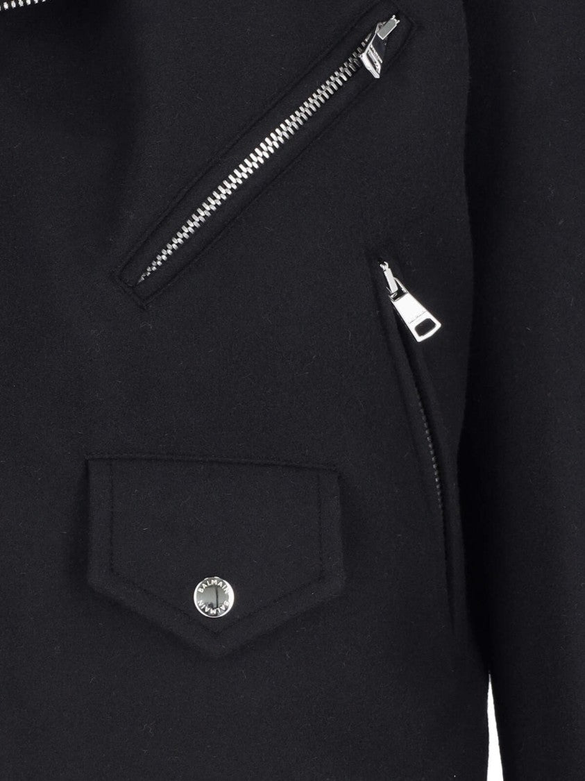Balmain Wool Biker Jacket – Black