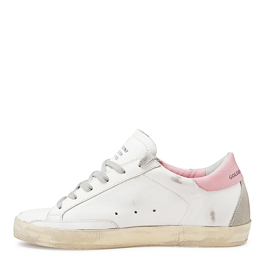Golden Goose White Ice And Pink Leather Super-Star Sneakers
