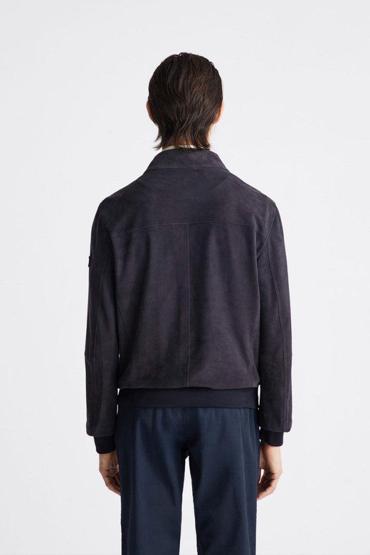 Peuterey Blue Nylon Zip-Up Bomber Jacket