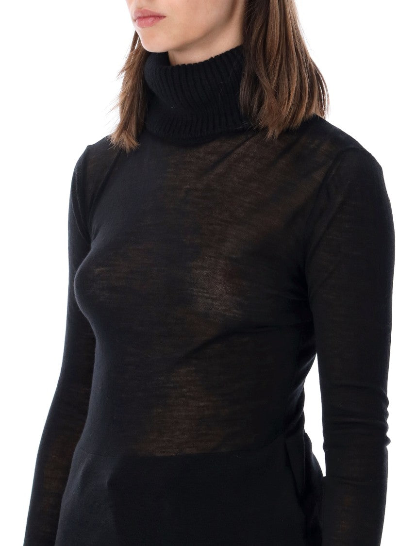 Our Legacy Semi-Sheer Fitted Ribbed Turtleneck