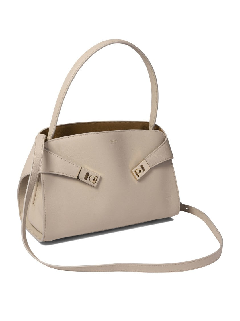 Ferragamo Beige Leather Shoulder Bag