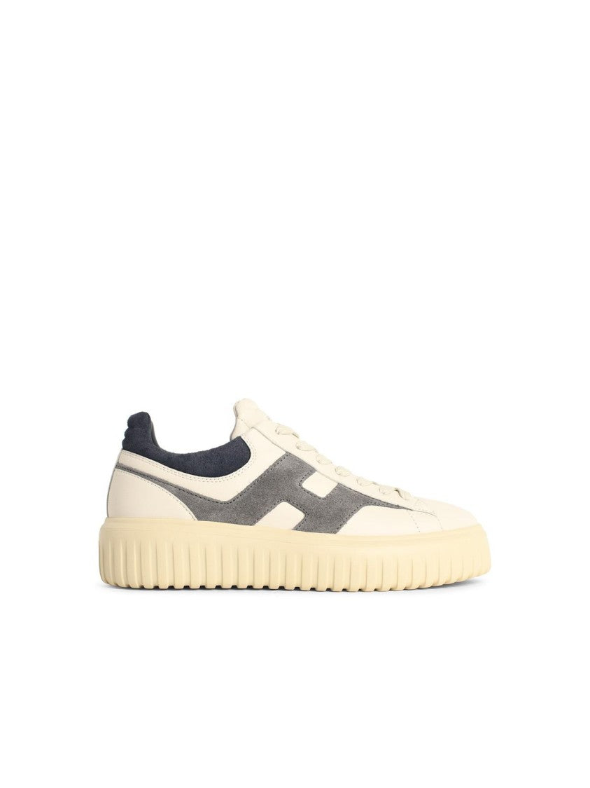 Hogan 'H Stripes' White Leather Sneakers