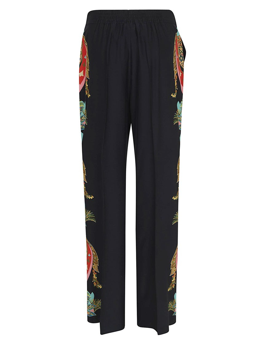 Etro High-Waisted Silk Crepe De Chine Trousers With Paisley Print