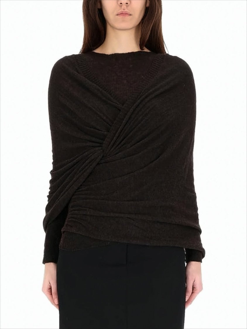 Paloma Wool Draped Asymmetrical Sweater With Twisted Front Detail