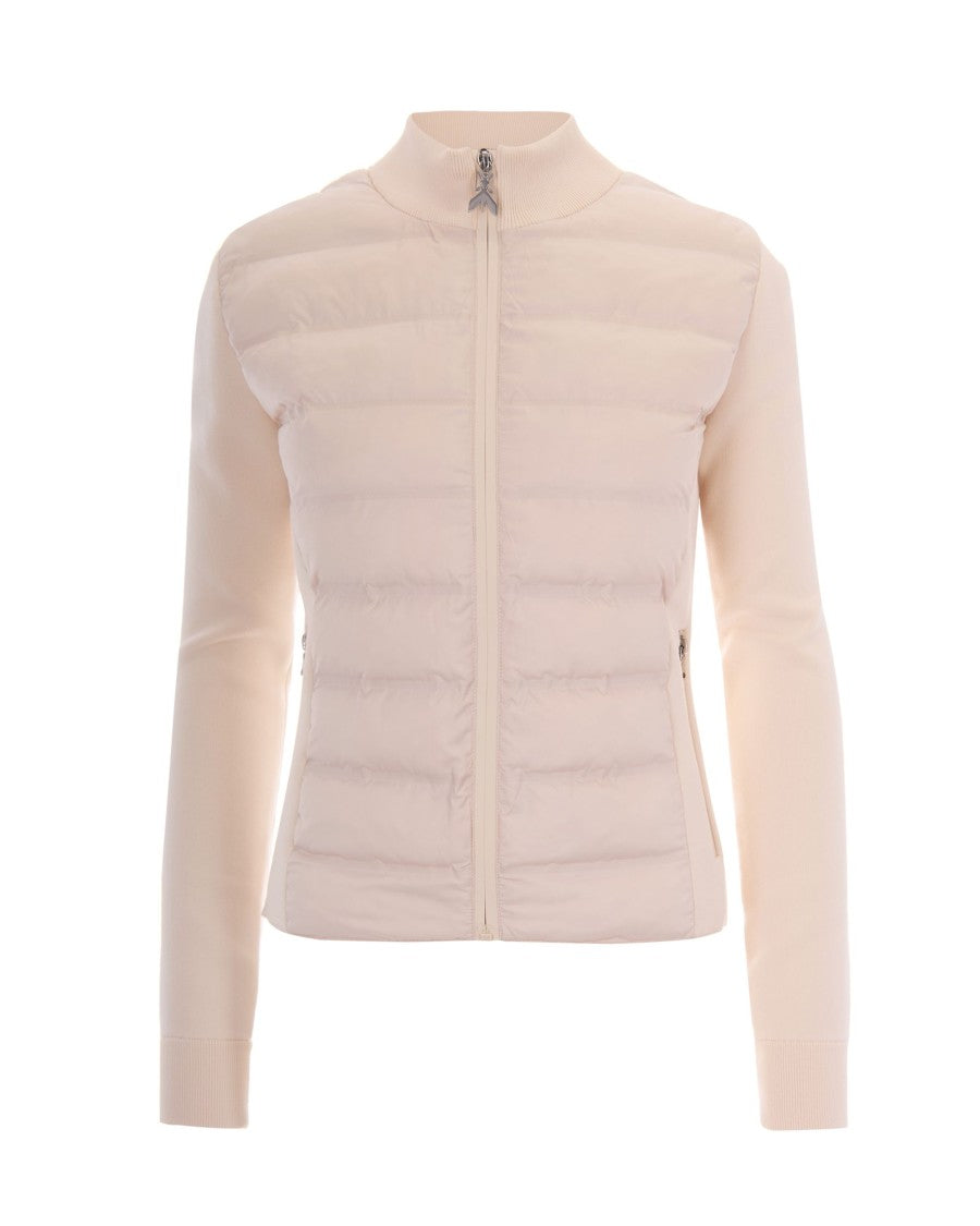 Patrizia Pepe Ultralight Down Coat With Sculpted Knit Detailing