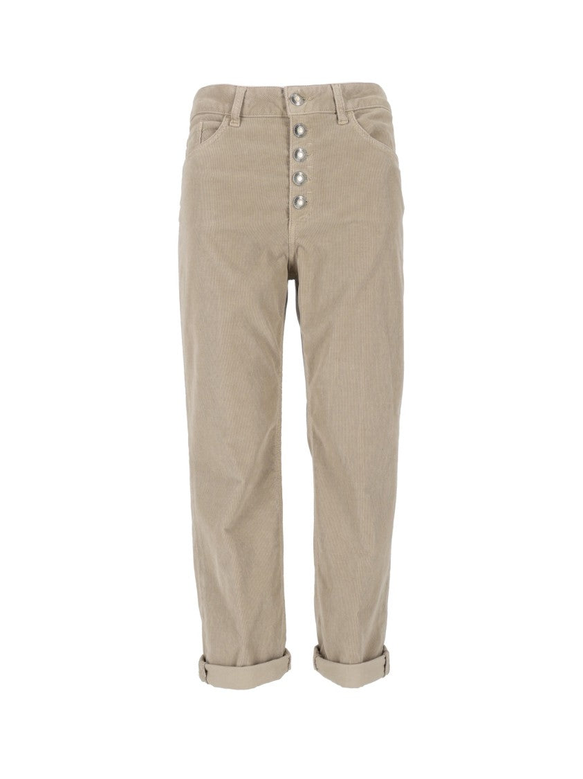 Dondup Five-Pocket High-Waisted Pants With Rolled Cuffs
