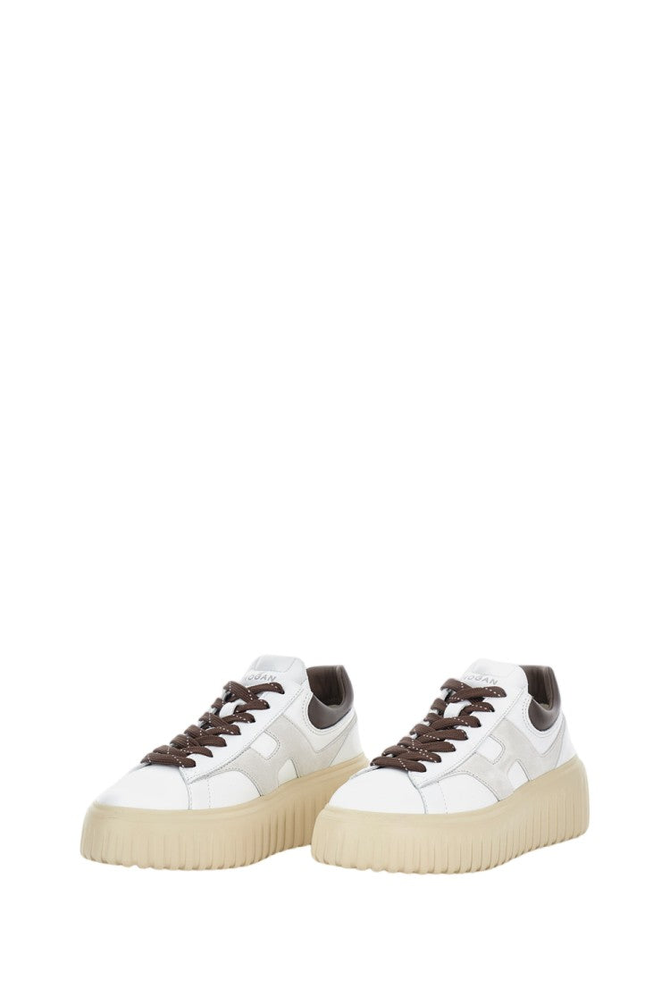 Hogan White Leather Sneakers With Lateral 'H' Detail