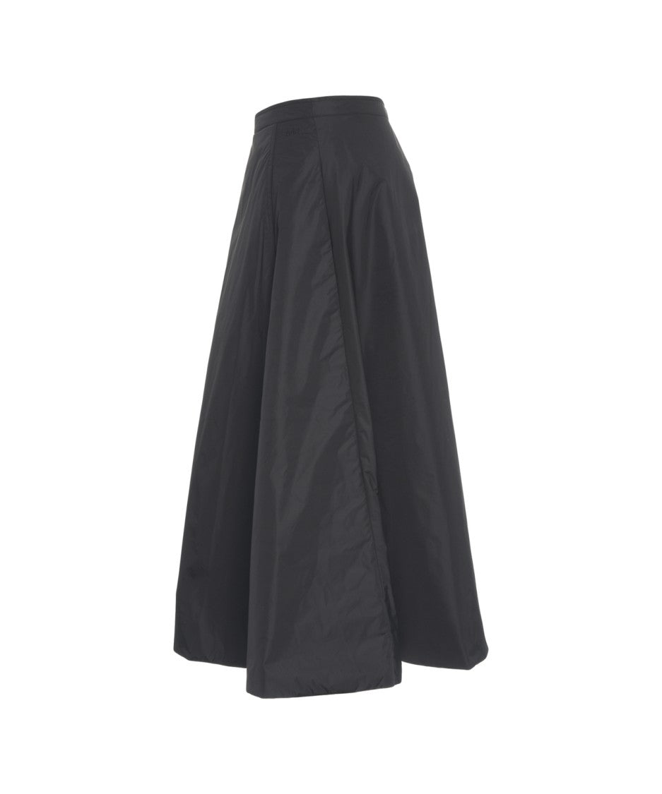 Add Wide Flared Midi Skirt With Padded Texture