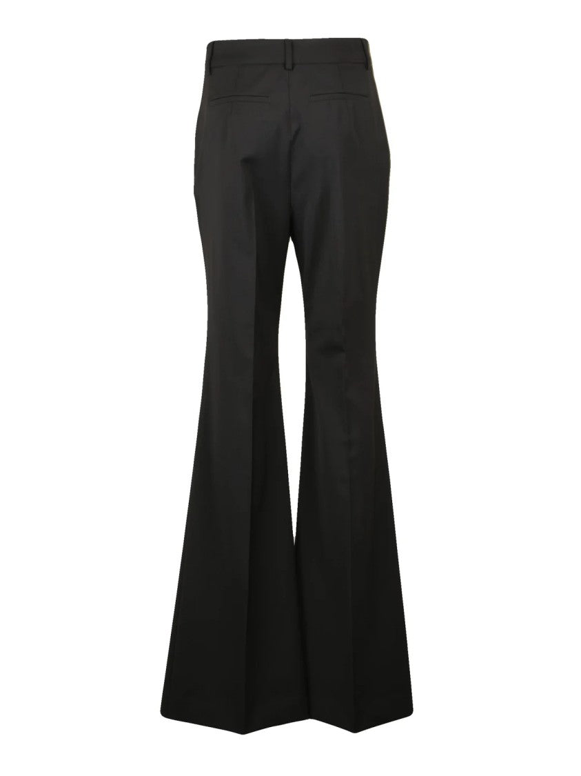 Sportmax Flared Brown Trousers With Tailored Fit And High Waist