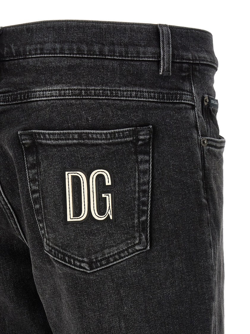 Dolce & Gabbana Stone-Washed Black Denim Jeans