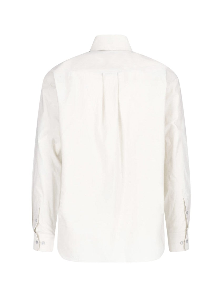 Lemaire Cream Classic Collar Cotton Silk Shirt