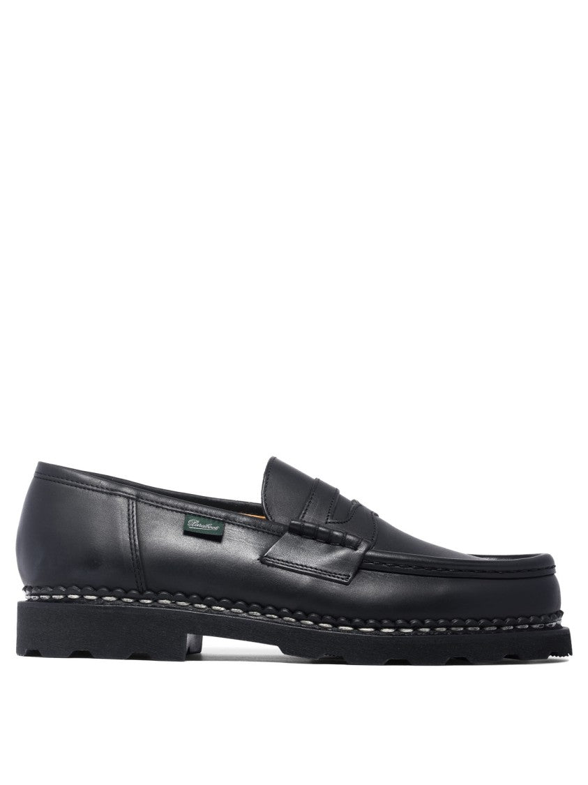 Paraboot Norwegian-Stitched Black Leather Loafers
