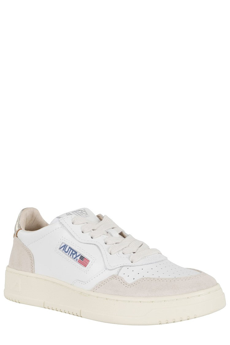 Autry White Gold Medalist Low Suede Leather Sneakers