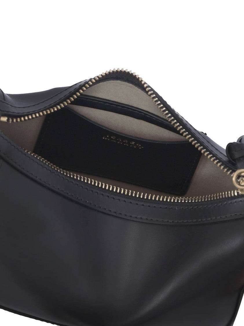 Isabel Marant Black Oskan Moon Leather Shoulder Bag