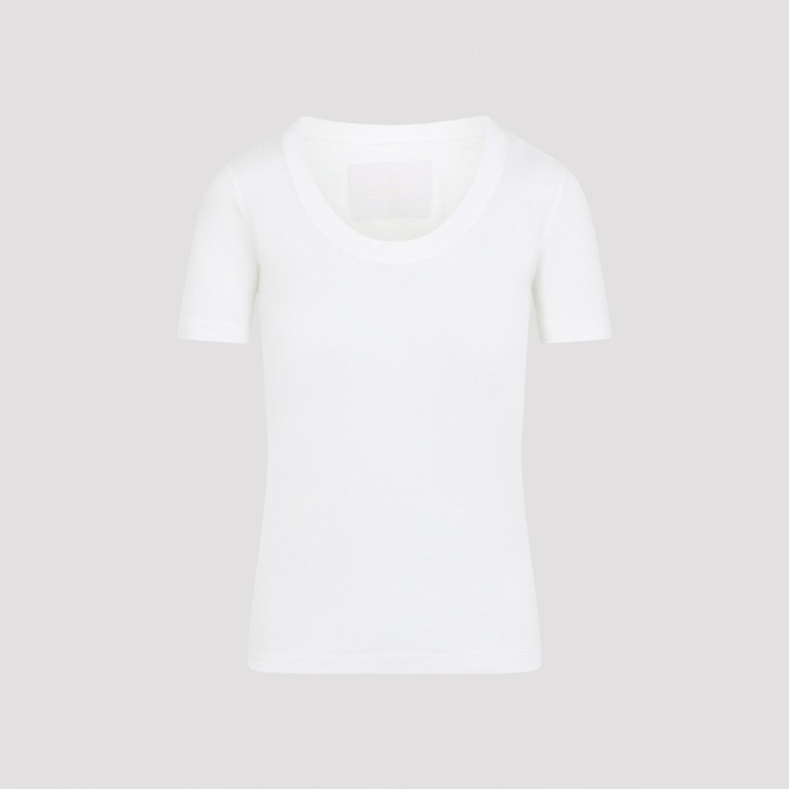 Phoebe Philo Fitted White Cotton T-Shirt With Round Neckline