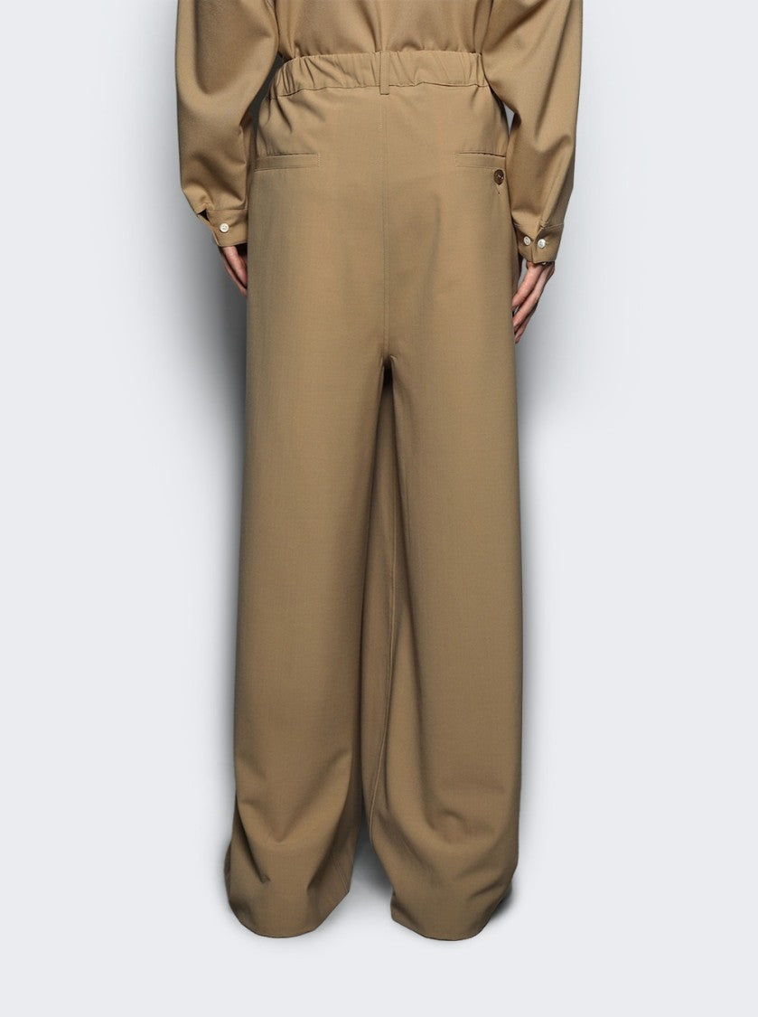 Marni Relaxed-Fit Beige Trousers With Drawstring Waist