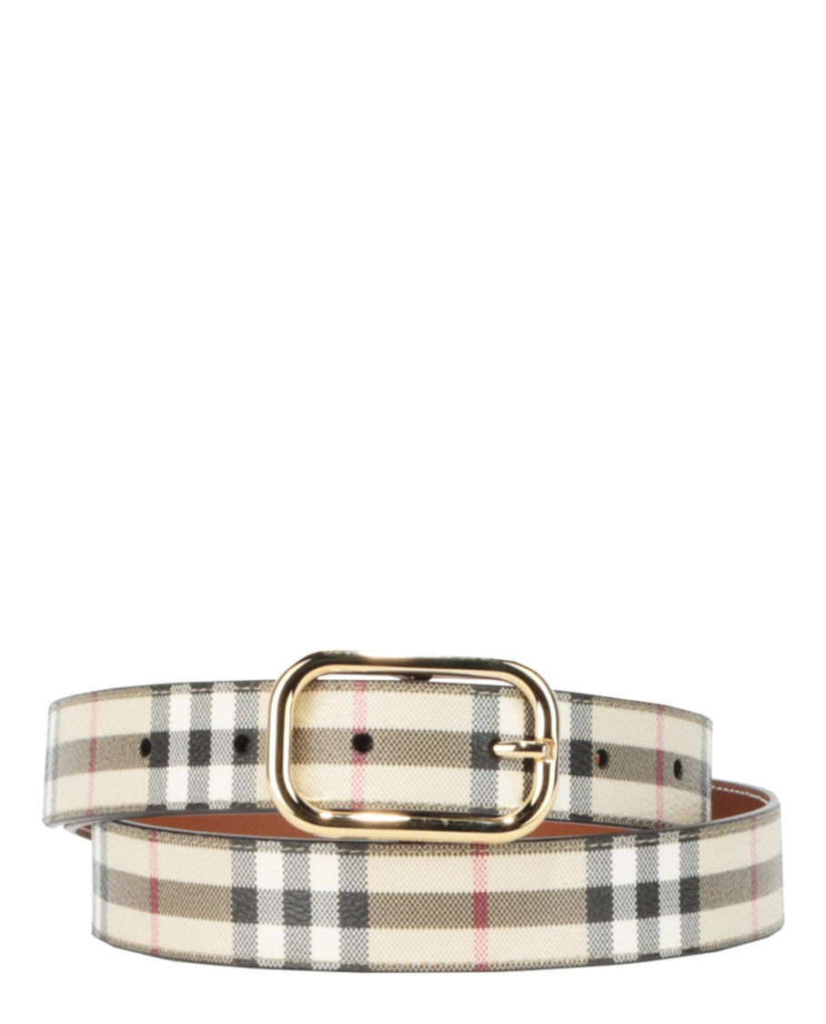 Burberry Check Leather Belt