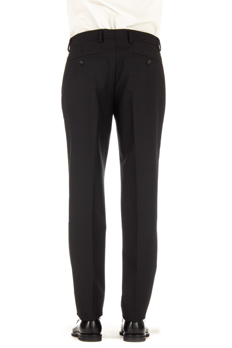 Lardini Black Tailored Trousers In Wool-Mohair Blend