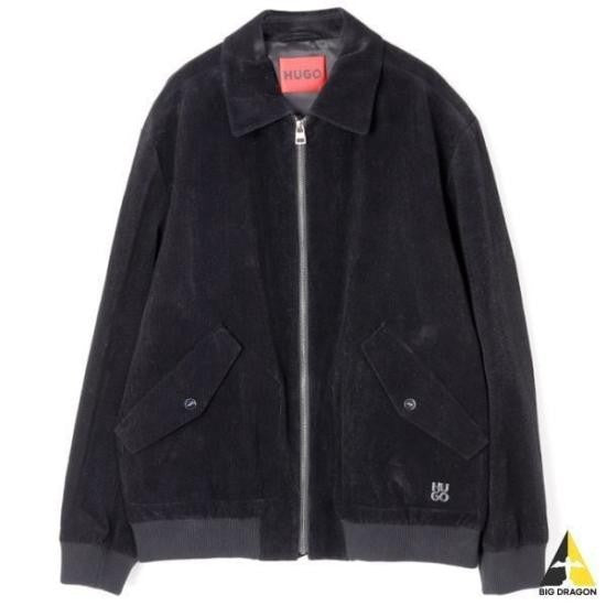 Hugo Boss Black Cotton Bomber Jacket With Flap Pockets And Subtle Logo