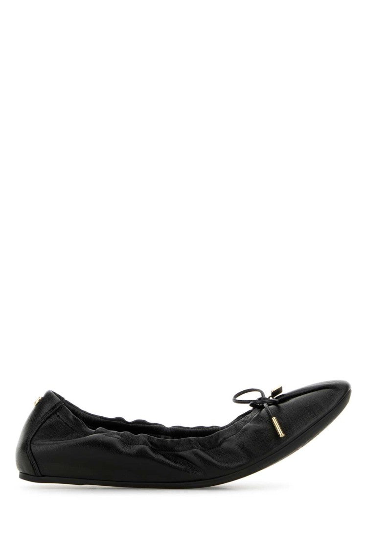 Salvatore Ferragamo Black Leather Joelle Ballerinas