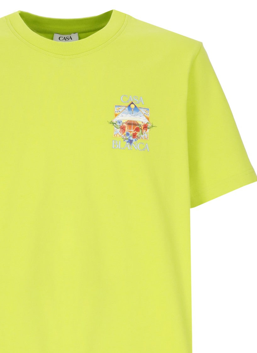 Casablanca Lime Green Flower Court T-Shirt