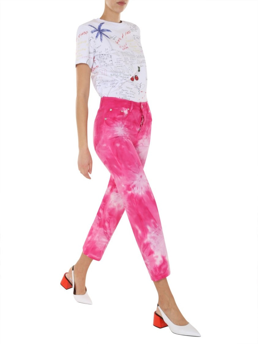 Msgm Tie-Dye Cropped Jeans