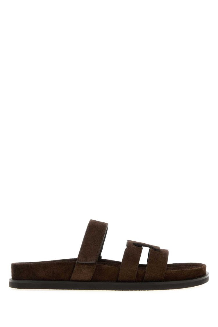 Tory Burch Chocolate Suede Ines Slippers