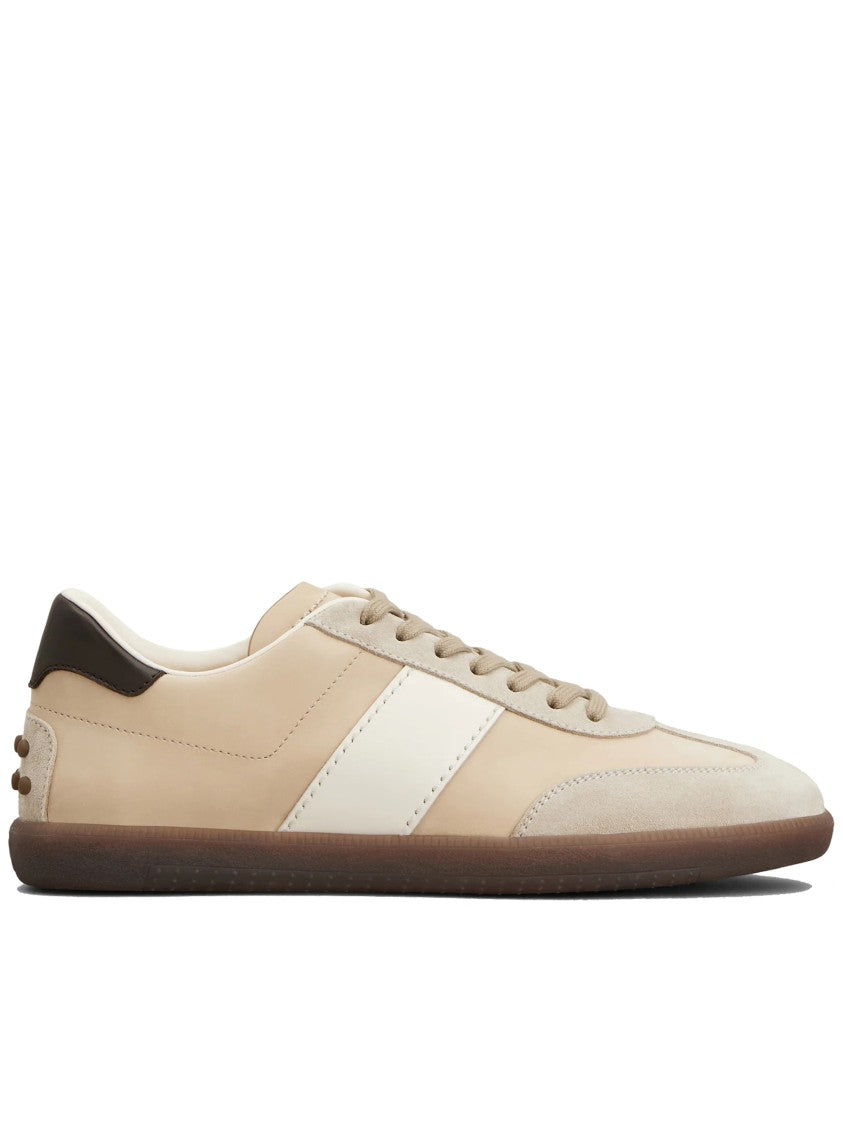 Tod's Beige Calzature Low-Top Leather Sneakers