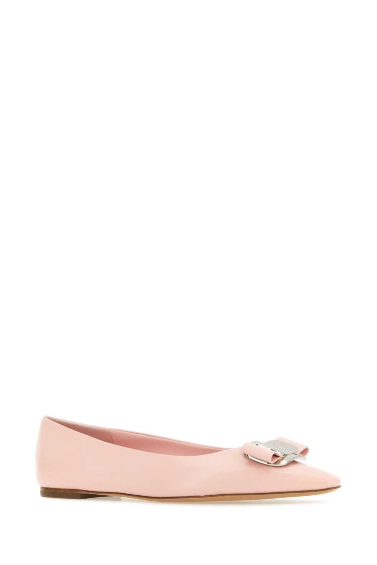Salvatore Ferragamo Pink Leather New Vara Ballerinas