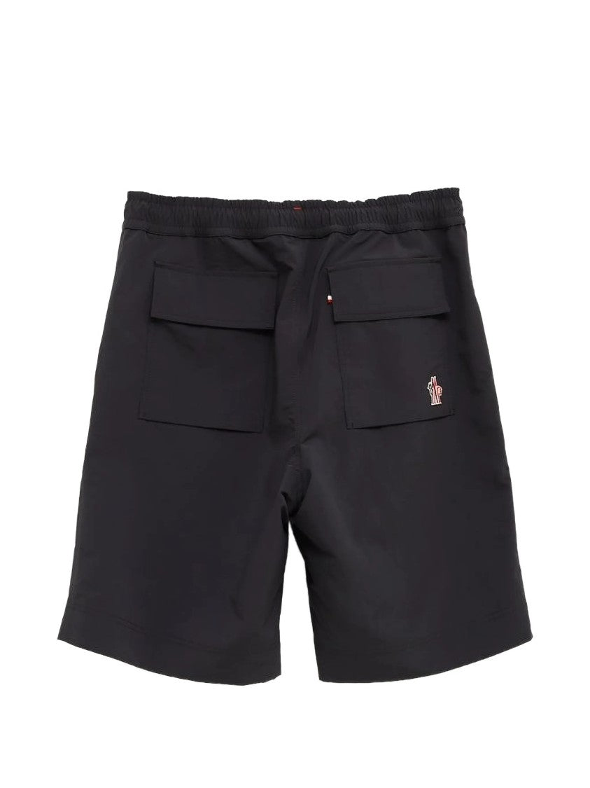 Moncler Grenoble Black Zippered Pocket Polyester Shorts