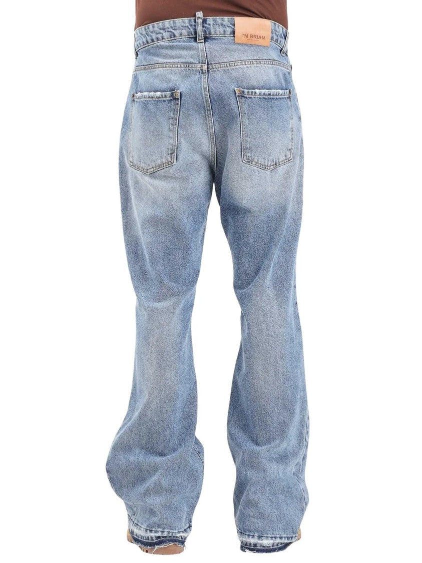 I M Brian Blue Faded Loose-Fit Cotton Jeans