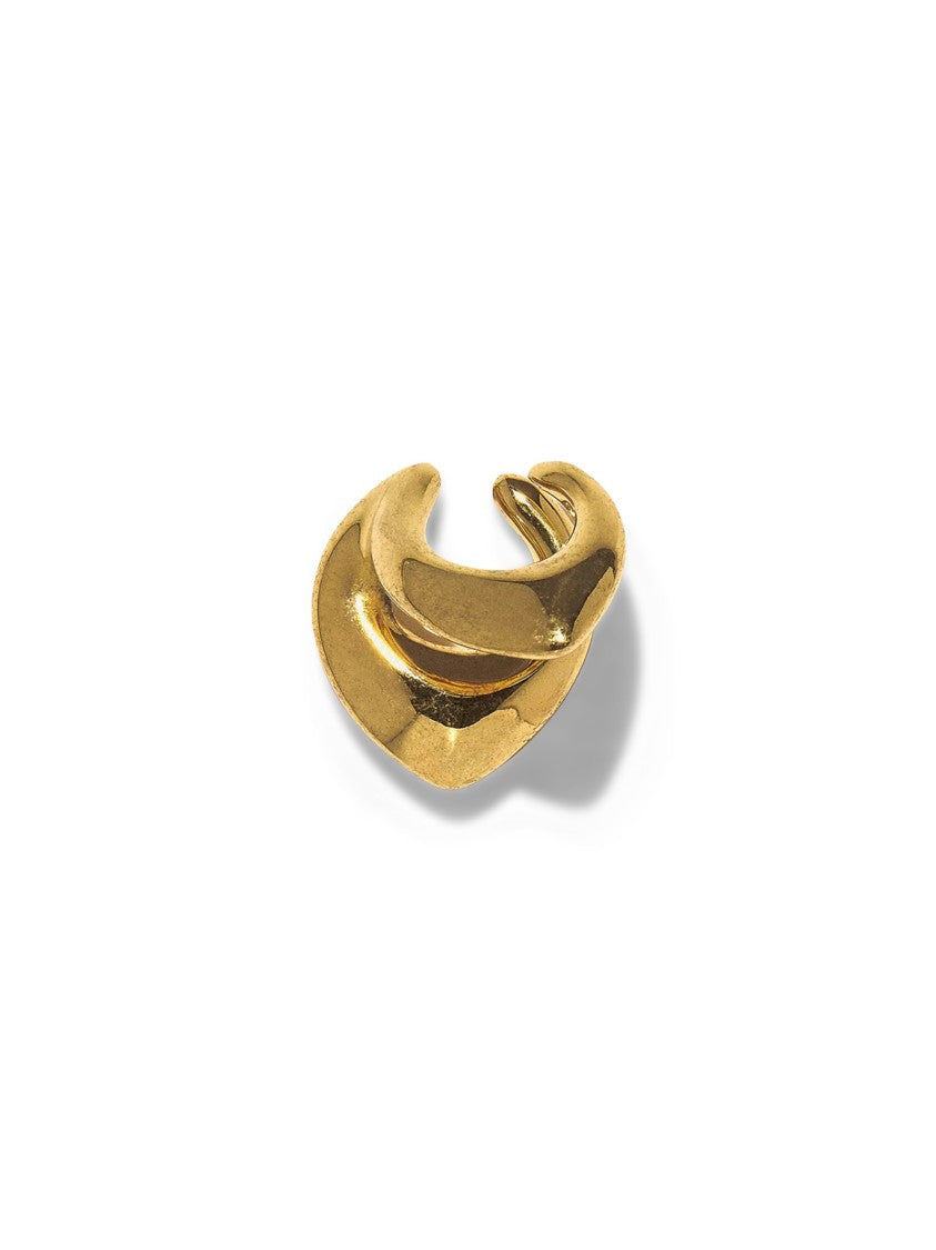 Panconesi Sculptural Gold Finish Ear Cuff With Fluid Design