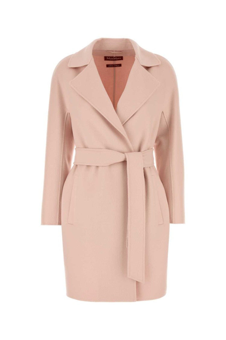 Mm Studio Pink Wool Blend Ajaccio Coat
