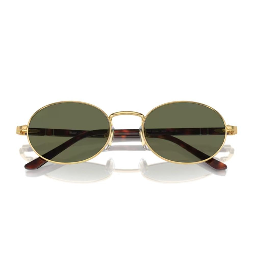 Persol Po1018s Ida Oval-Shaped Gold Metal Sunglasses