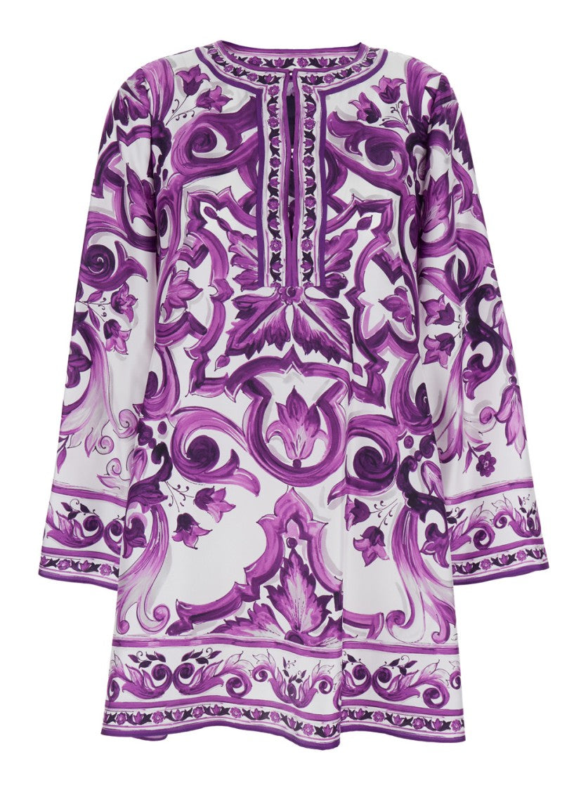 Dolce & Gabbana Violet Dress With Round Neck
