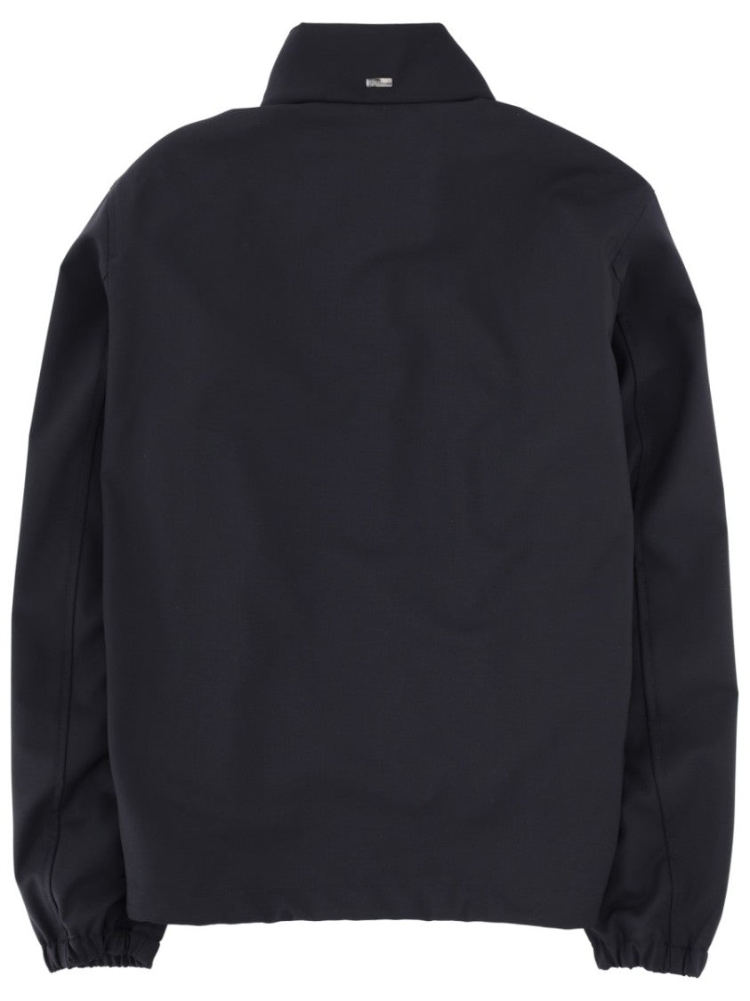 Herno Neutrals Minimalist Stand Collar Sports Jacket