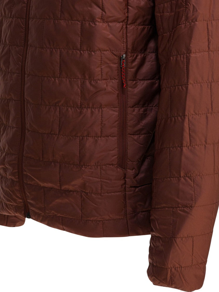 Patagonia Quilted Brown Hoody With Adjustable Hem And Helmet-Compatible Design