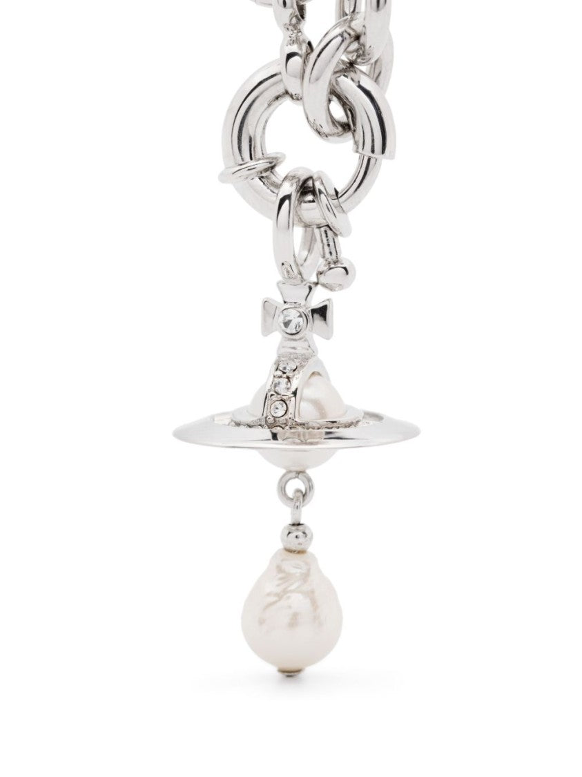 Vivienne Westwood Gold-Tone Faux Pearl Orb Plaque Necklace