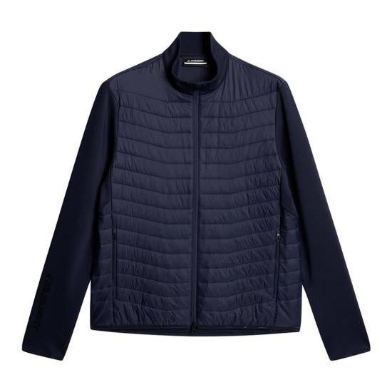 J Lindeberg Quilted Front Panel Jacket With High Collar And Zip Pockets
