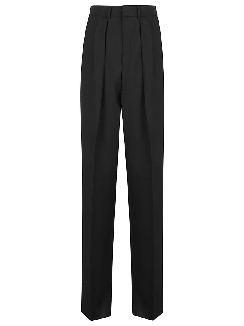 Tom Ford Pleated Front Straight Leg Wool Trousers