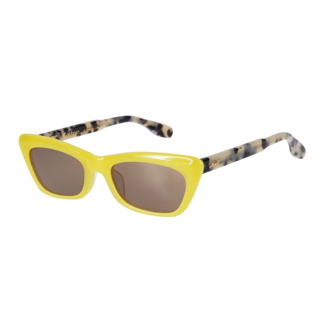 Kador Popstar Rectangular Sunglasses With Bold Yellow Frame