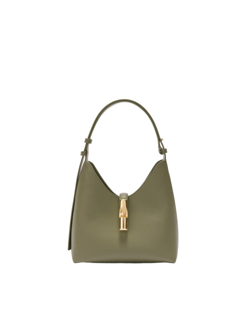 Furla Goccia S Leather Hobo Bag, Avocado Green