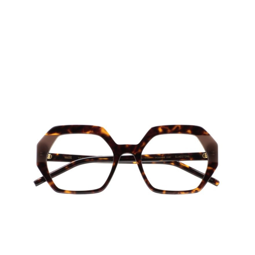Kaleos Gladstone Octagonal Tortoiseshell-Patterned Eyeglasses With Bold Geometric Frame