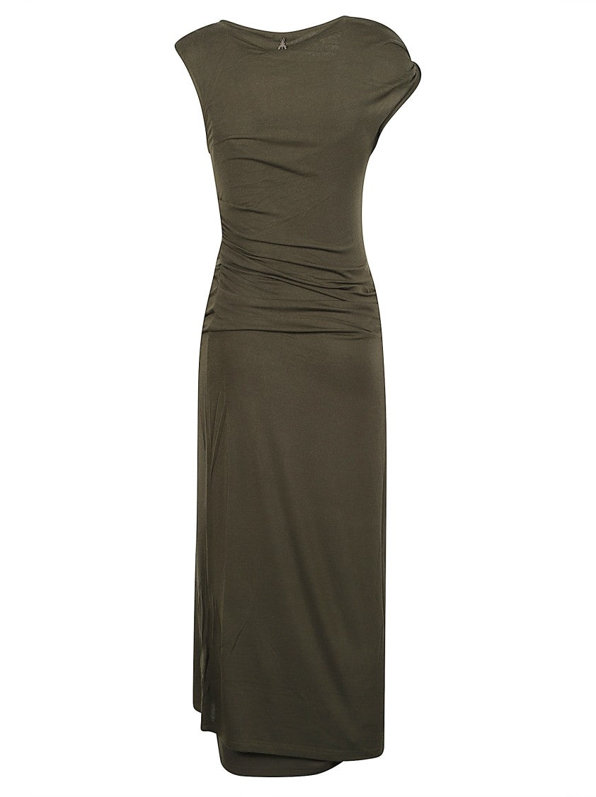 Patrizia Pepe Boat Neck Sheer Lyocell-Blend Midi Dress
